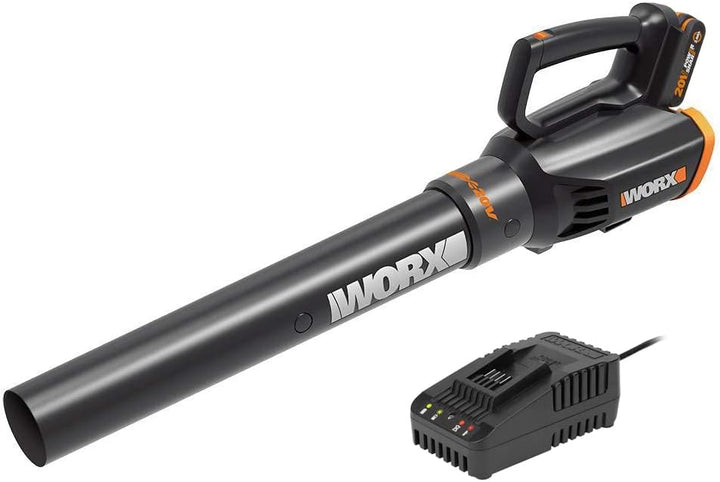 WORX 18V(20V MAX) Akku Laubbläser WG547E, 1 x 2,0Ah Akku, PowerShare, 2-Fach Geschwindigkeit, Turbin