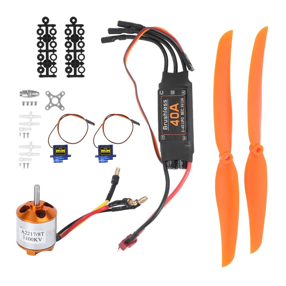RC Airplane Power Kit, bürstenloser 1100-kV-Motor 40A ESC SG90 9G Micro Servo 1060 Propeller Kompati