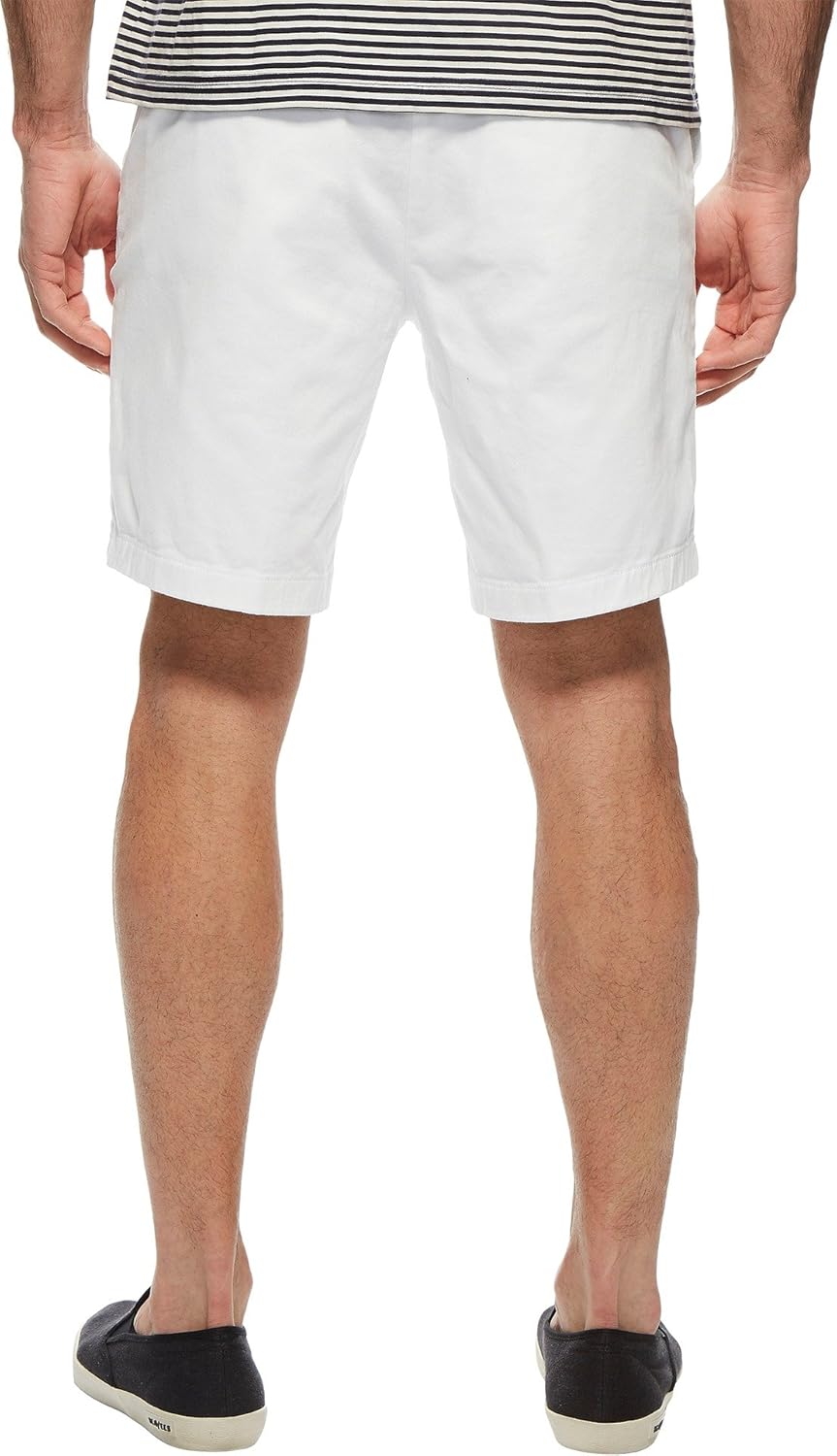 Nautica Herren Lssige Shorts Classic Fit Flat Front Stretch Solid Chino Deck Short 38 Bright White,