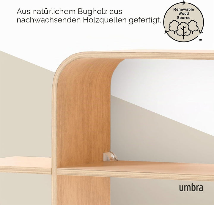 Umbra Montage Wandregal, Schweberegal aus Bugholz, Natur, Natur