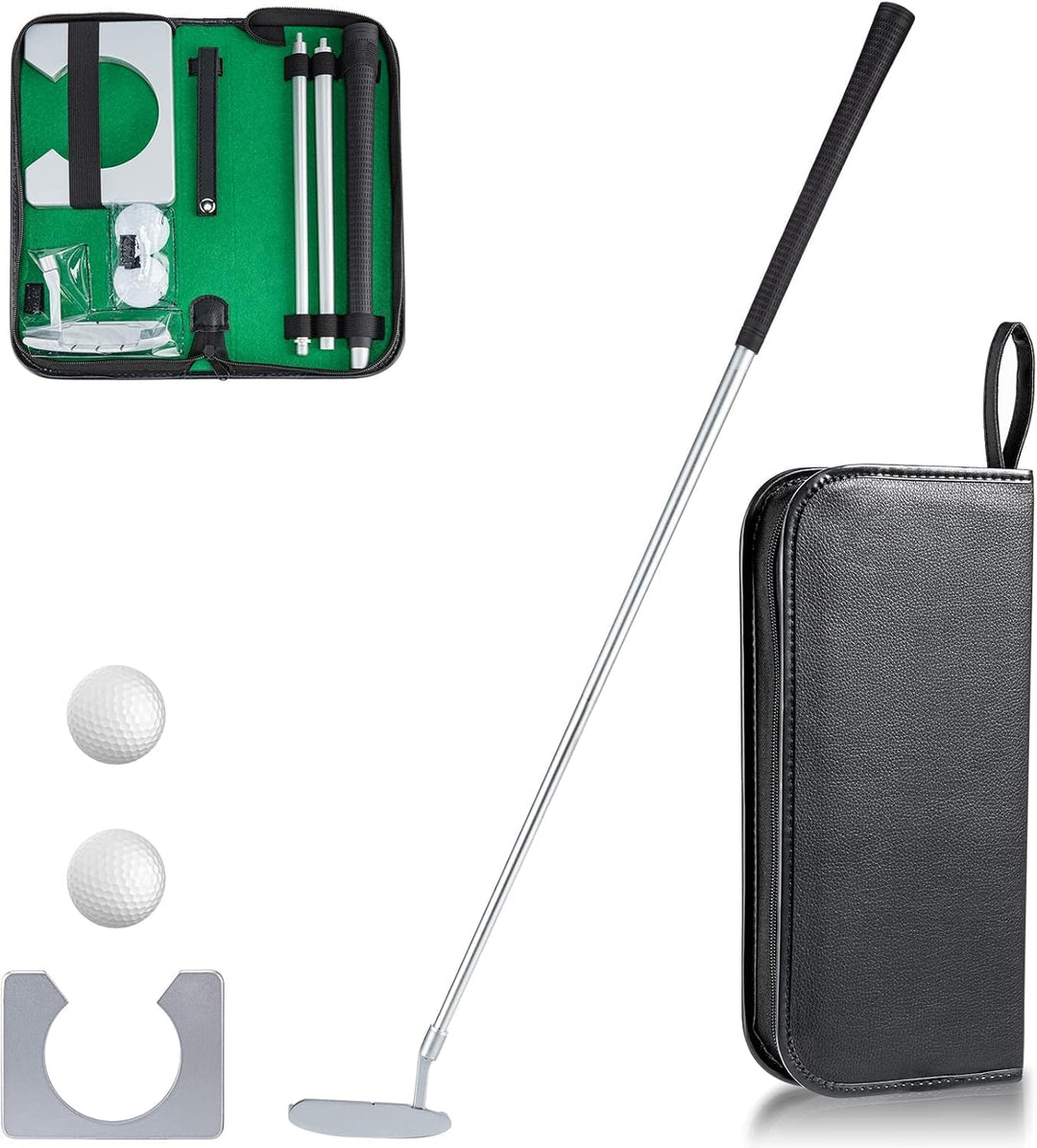 BOROCO Golfschläger Set,Indoor Golf Putter Kit,Practice Training Club Minigolf Set mit Bällen und Ta