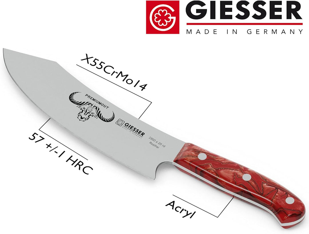 Giesser seit 1776 - Made in Germany - Kochmesser 20 cm Red Diamond, PremiumCut Chefs No 1, Küchenmes