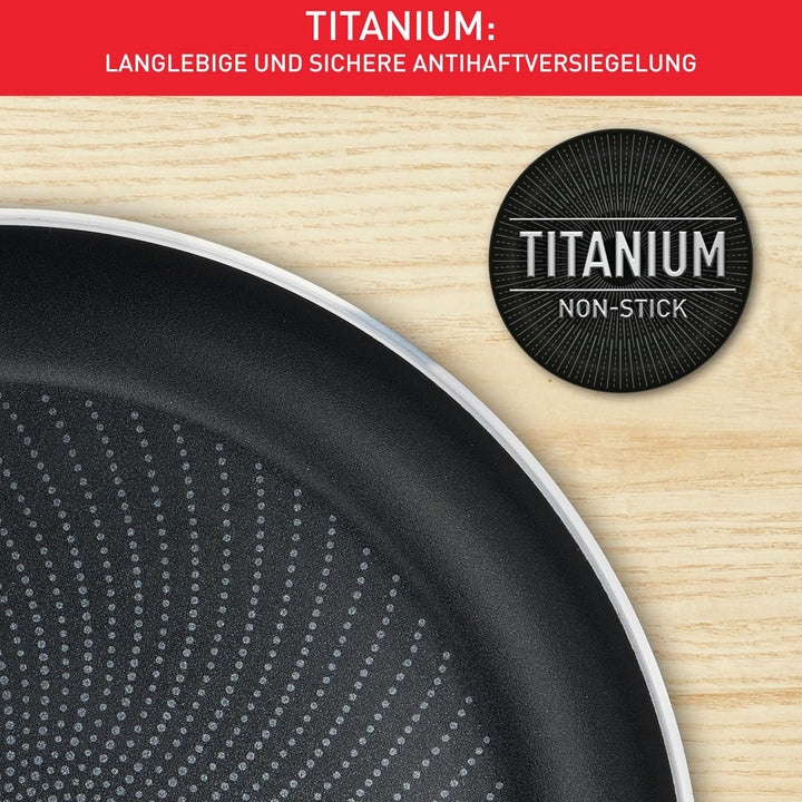Tefal Infinite Pfanne Induktion 30 cm, Bratpfanne mit Antihaftversiegelung, Thermo-Signal bei ideale