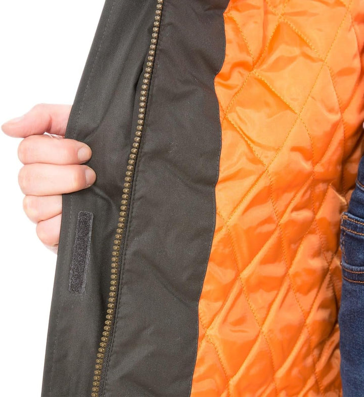Trespass Clea, Wasserdichte Jacke mit Einrollbarer Kapuze für Damen XXL dunkles kaki, XXL dunkles ka