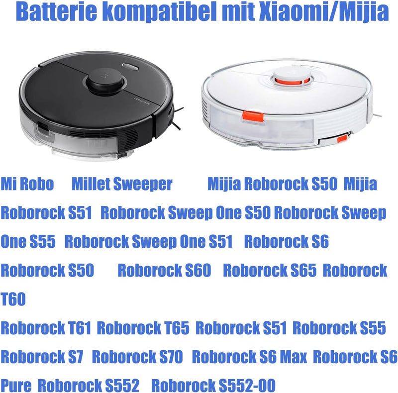 14.4V 5200mAh Li-Ion Akku Ersatz für Xiaomi Mi Roboter Xiaomi Mijia Roborock S50 S51 Millet Sweeper,