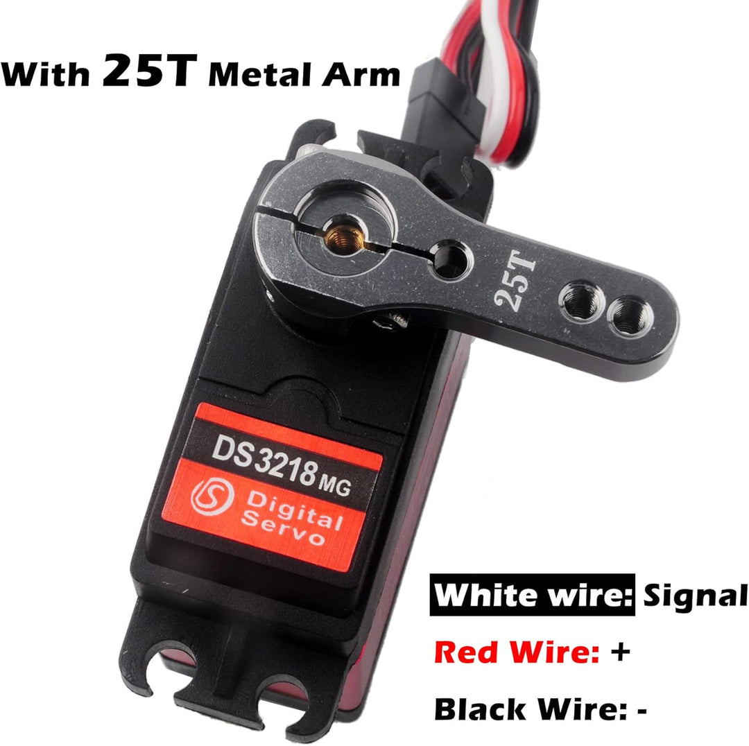 Wishiot RC Digital Servo 20KG wasserdichtes Servo Full Metal Gear 270 Grad für DIY Baja Car Crawler