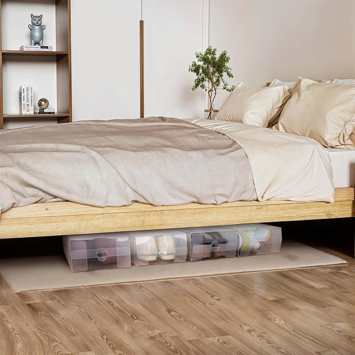 Kurtzy Schuhbox Transparent Plastik Aufbewahrungsbox Schuhe (10Stk) – Damen, Herren, Kinder Schuhbox