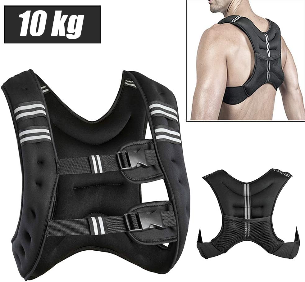 Gewichtweste Trainingsweste 10kg Gewichtsweste X-Style 10 kg für Fitness und Laufen Verstellbare Lau