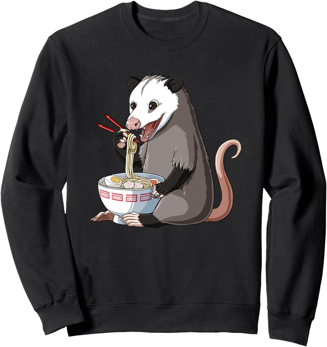 Lustiges japanischer Anime Opossum isst Ramen Sweatshirt