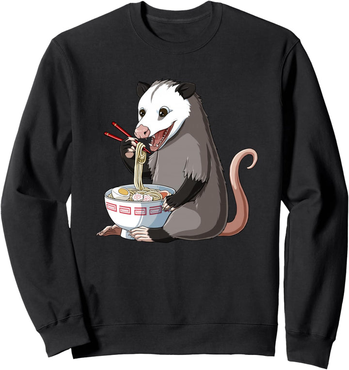 Lustiges japanischer Anime Opossum isst Ramen Sweatshirt