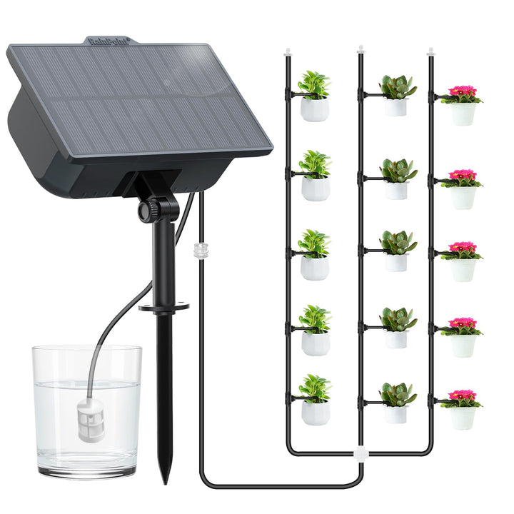 RAINPOINT Solar Bewässerungssystem, Solar Automatische Bewässerung Outdoor für bis zu 15 Topfpflanze