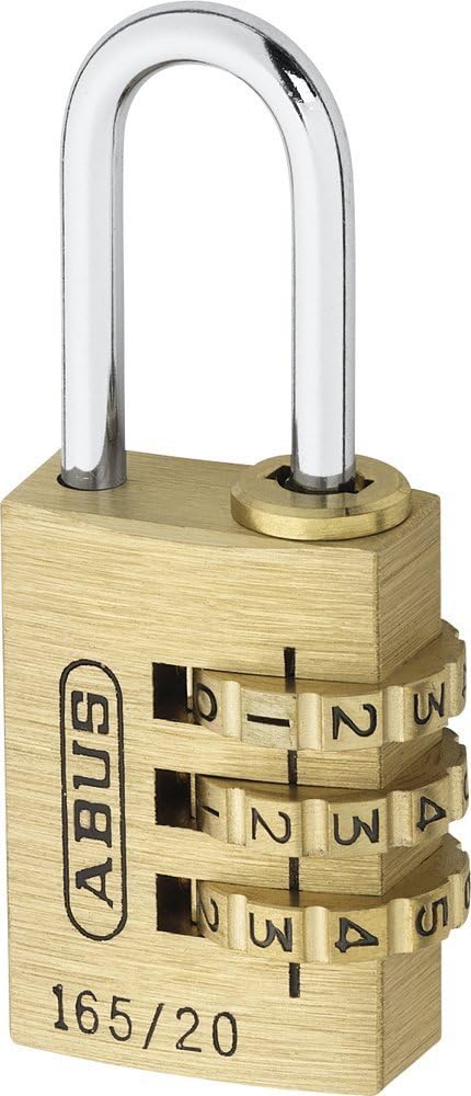 ABUS Zahlenschloss 165/20 - Vorhängeschloss aus Messing - mit individuell einstellbarem Zahlencode -