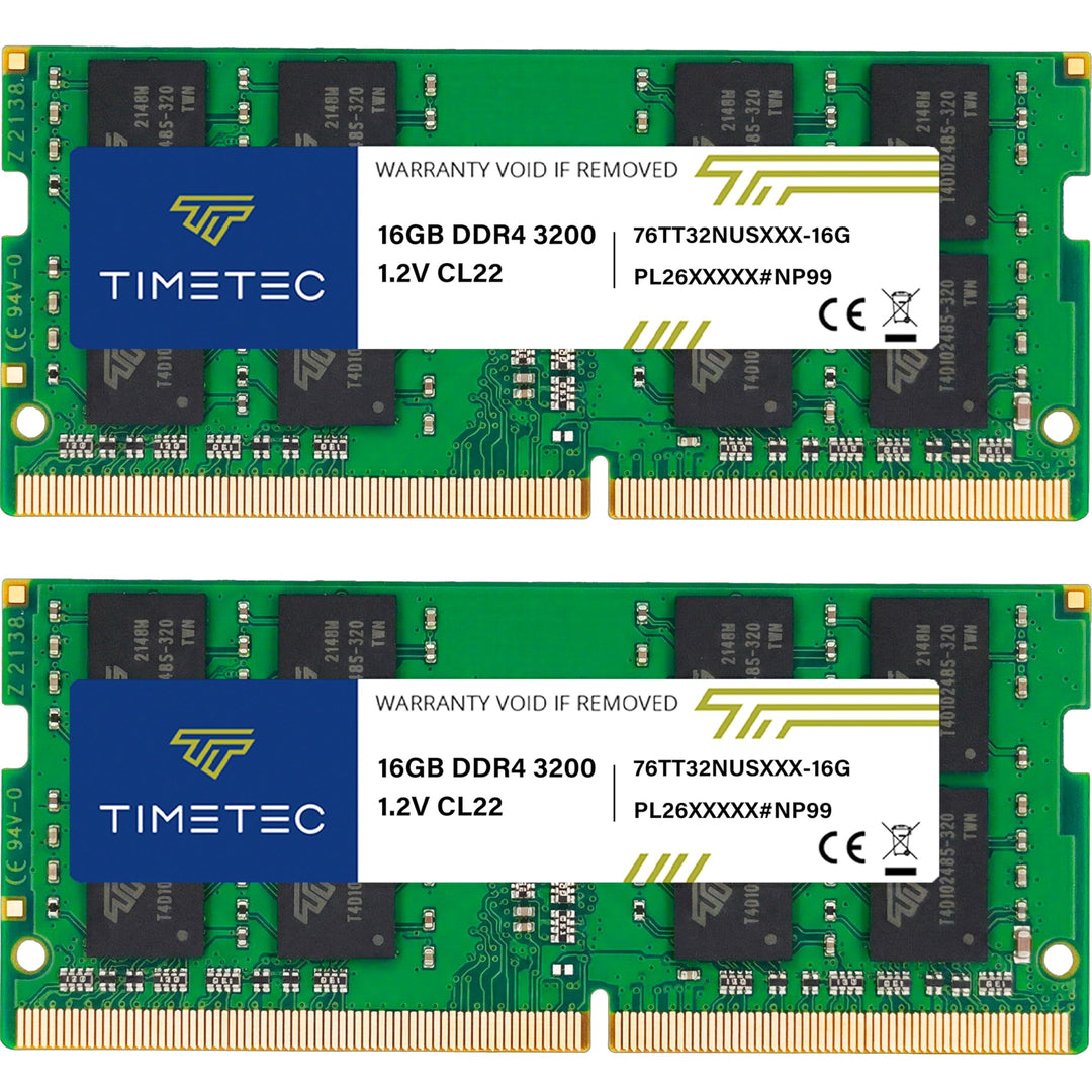 Timetec Premium 32GB KIT (2x16GB) DDR4 3200MHz (DDR4-3200) PC4-25600 Non-ECC Unbuffered 1.2V CL22 2R