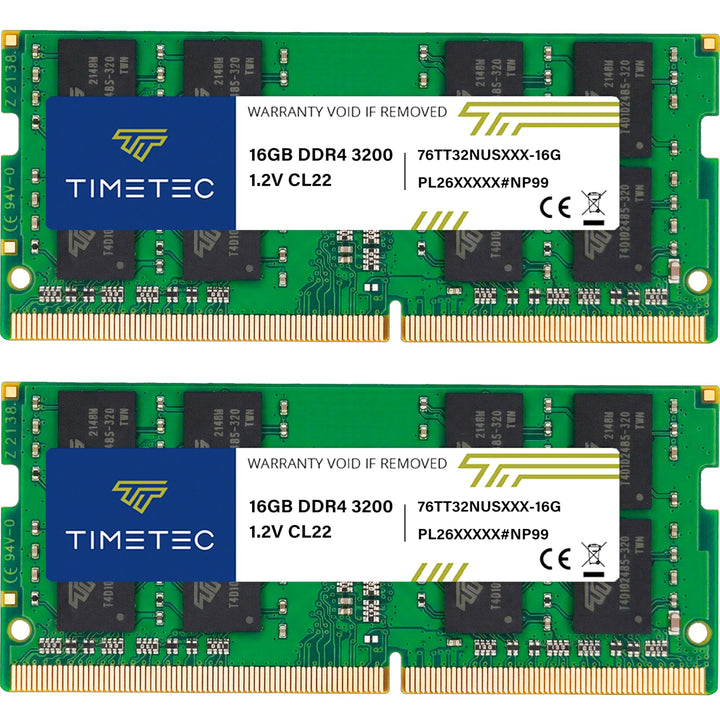 Timetec Premium 32GB KIT (2x16GB) DDR4 3200MHz (DDR4-3200) PC4-25600 Non-ECC Unbuffered 1.2V CL22 2R