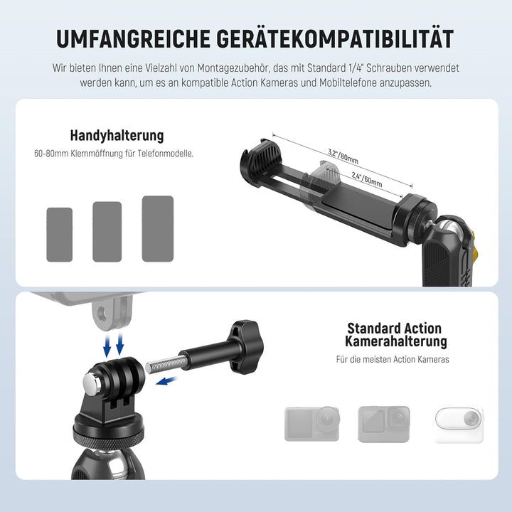NEEWER Magnetisches Action Kamera Auto Halterung Set mit Magic Arm Ständer, Handy Halter Set, kompat