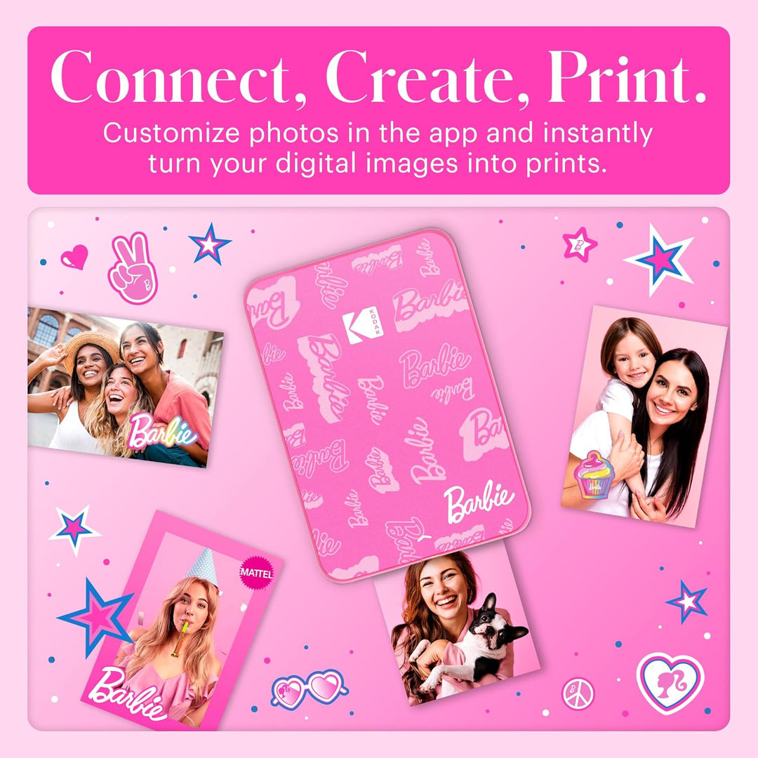 Kodak Barbie x Step Slim Wireless Sofort tragbarer Fotodrucker – Vollfarbige Drucke in Zink 2x3” Auf
