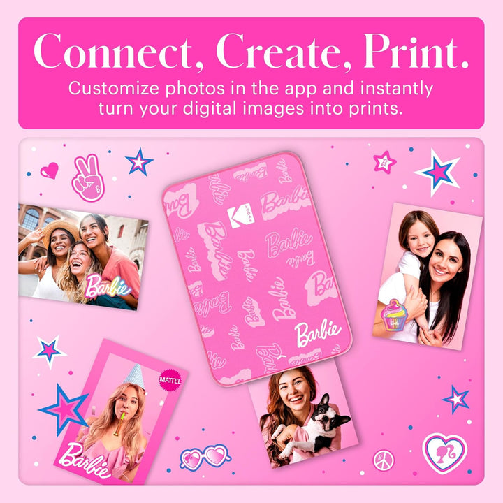 Kodak Barbie x Step Slim Wireless Sofort tragbarer Fotodrucker – Vollfarbige Drucke in Zink 2x3” Auf
