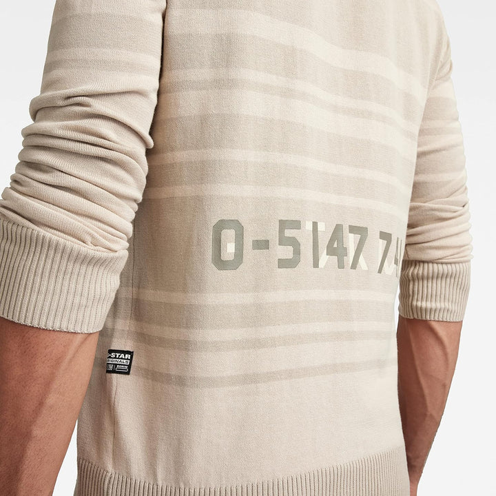 G-STAR Herren Stripe Knitted Sweater XL Mehrfarbig (Dk Talc/Dk Brick Stripe), XL Mehrfarbig (Dk Talc
