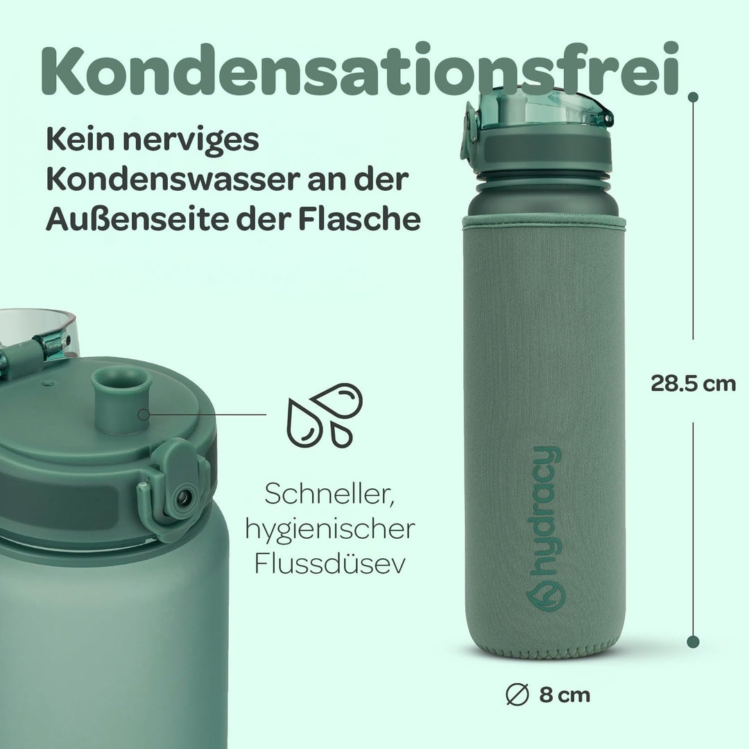 Hydracy Trinkflasche mit Fruchteinsatz - 1L Wasserflasche - BPA-freie Trinkflasche mit Zeitmarkierun
