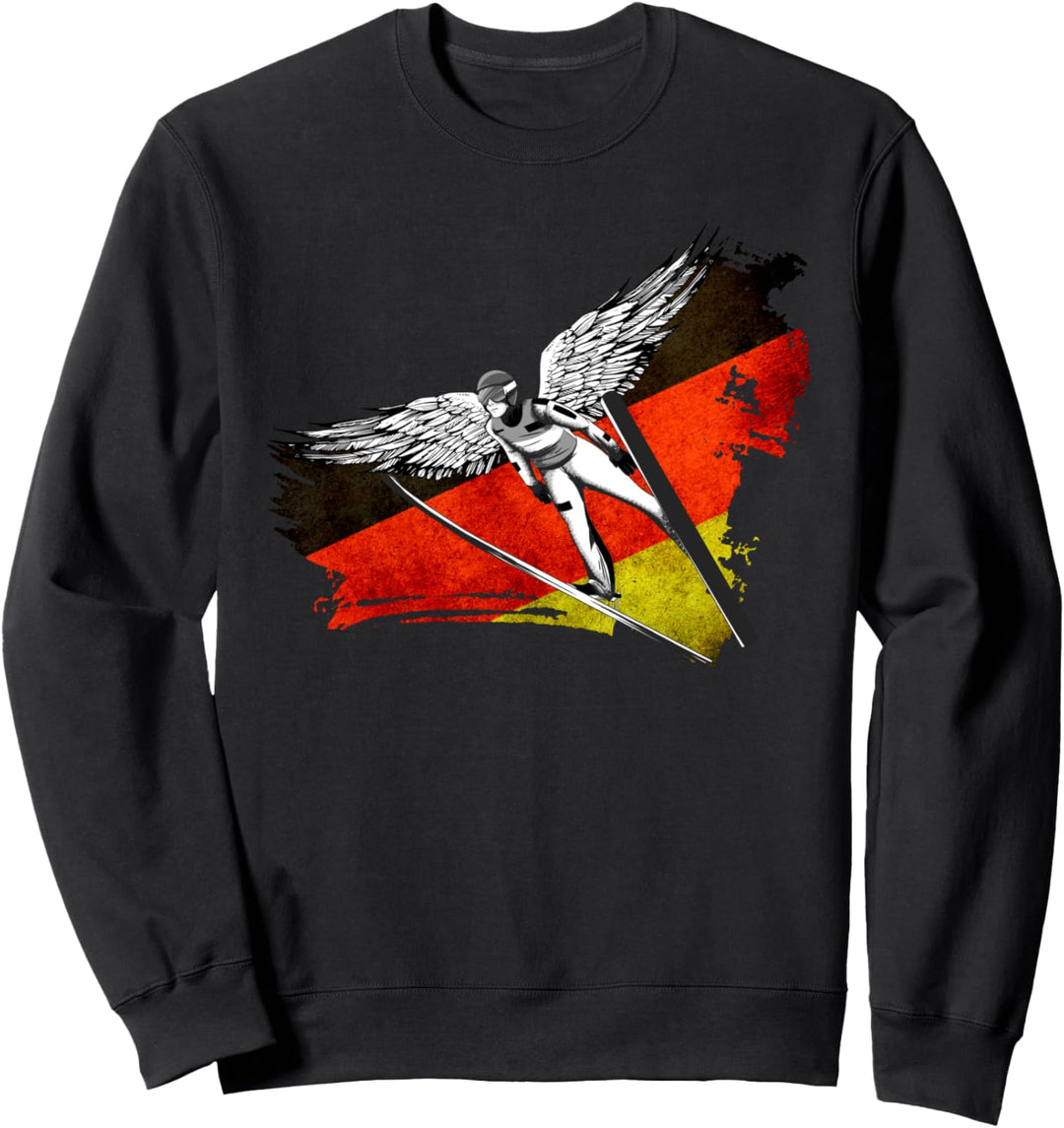 Vintage Skispringer Deutschland Skispringen Skifliegen Sweatshirt
