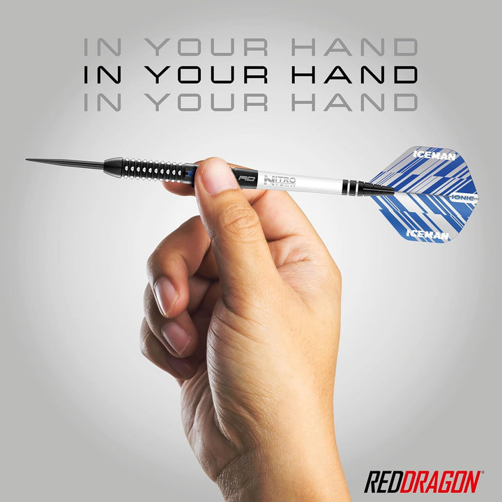 RED DRAGON Gerwyn Price Blue Ice SE - Tungsten Professional Darts Set with Flights and Nitrotech Sha