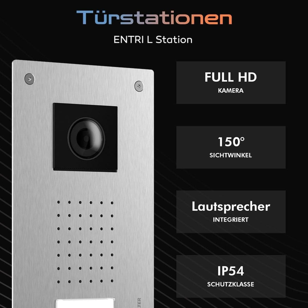 Nonic Balter ENTRI L Video Doorbell Unterputz Türklingel mit Kamera und 2X 7 Zoll Touchscreen HD WLA