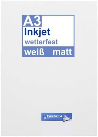 Inkjet Klebefolie 10 x DIN A3 weiss matt - Druckerfolie, klebend, zum bedrucken, Wetterfest, Wasserf