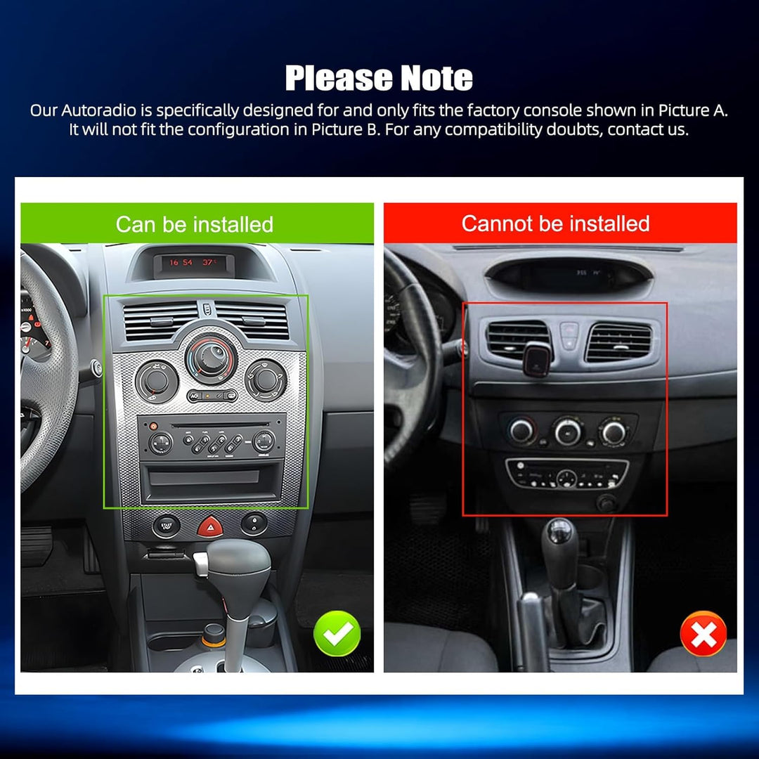 2GB+64GB CAMECHO Android 13 Autoradio für Renault Megane 2 (2002-2009) mit Bluetooth Navi,7 Zoll Aut