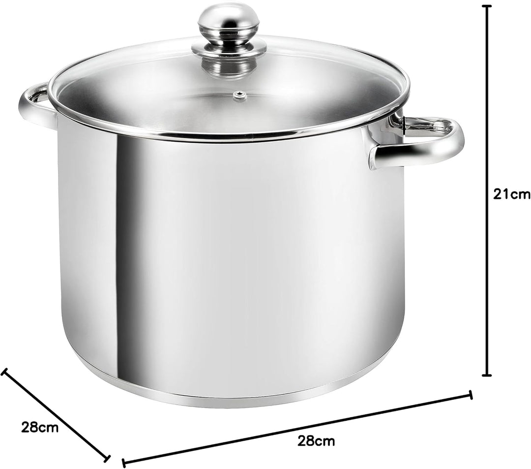 Kopf XXL Induktion Kochtopf Gigant, Ø 28 cm, Höhe 21 cm, 12,5 Liter, Edelstahl, 12,5 Liter