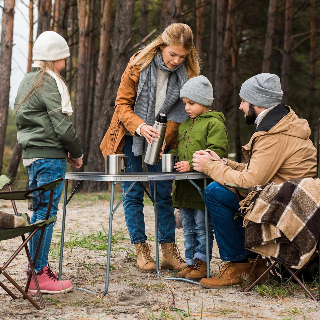 Outtec Campingtisch Klapptisch Reisetisch - 80x60x70 cm - Zusammenklappbar Gartentisch aus Alu und T