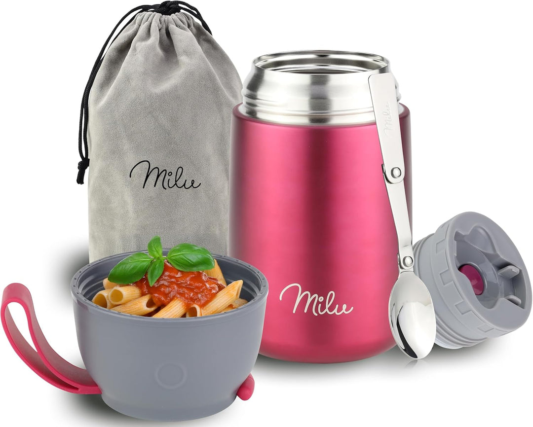 Milu® Thermobehälter 450, 650ml | Edelstahl Warmhaltebehälter | Essensbehälter | Speisegefäss Babyna