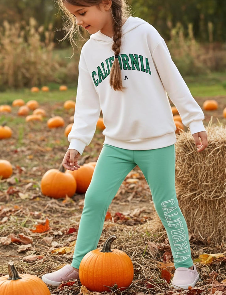 PATPAT Jogginganzug Mädchen, Activewear Sets für Mädchen mit Kapuzenpullover und Sportleggings Mädch
