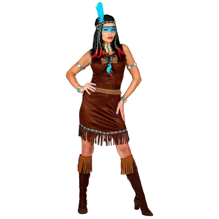 W WIDMANN MILANO Party Fashion - Kostüm Indianerin, Kleid, Häuptlingstochter, Wilder Westen, Karneva