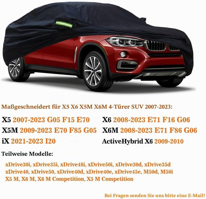 SjYsXm Massgeschneidert Abdeckplane Kompatibel mit BMW X5(2007-2024) X6(2008-2024) X5 M(2009-2024) X