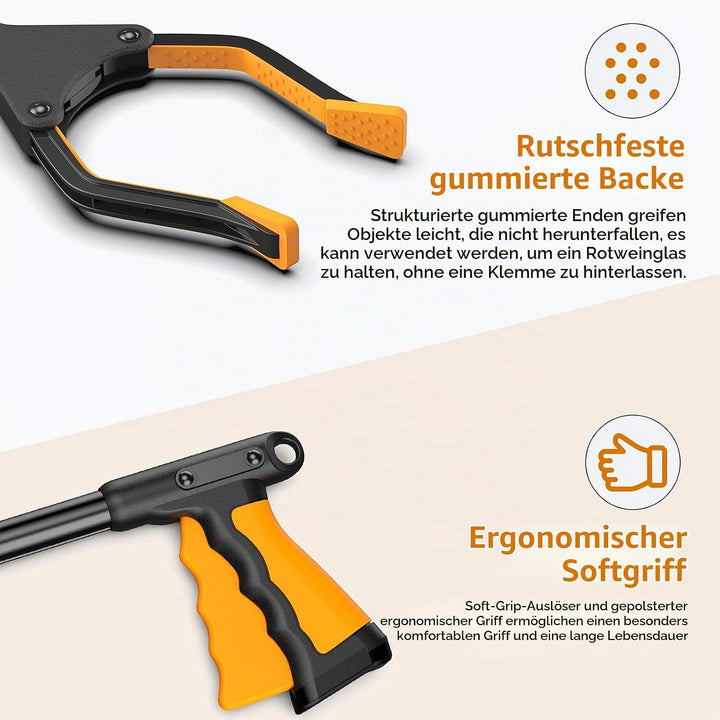 YAUNGEL 2 Stück Faltbare Greifer mit magnetischer Spitze,Müllzange,81 cm Langer Greifzange,90° Drehb