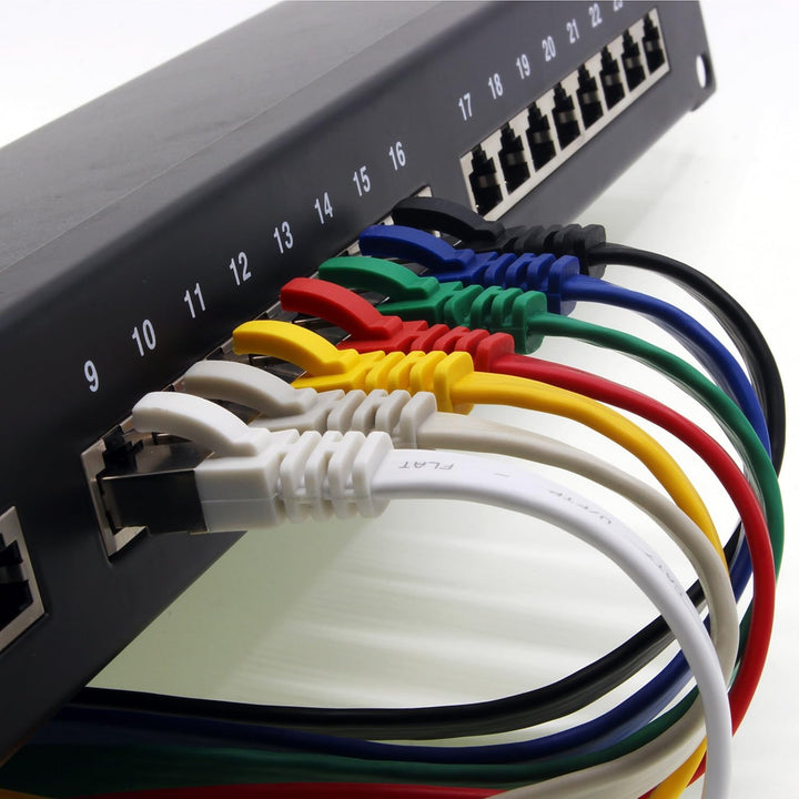 10m - grau - 10 Stück Cat7 Flachkabel Netzwerkkabel Cat 7 Rohkabel Gigabit Lan (10Gbit/s) Flachbandk