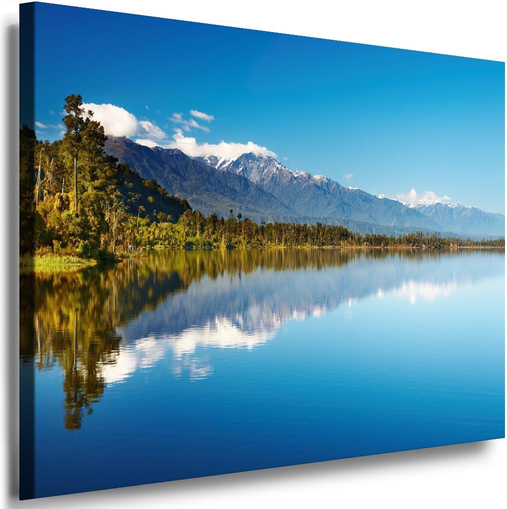 Julia-Art Leinwandbilder Landschaft Bild 100 x 70 x 2 cm - Wandbild 1 teilig - Wand Deko Modern Desi