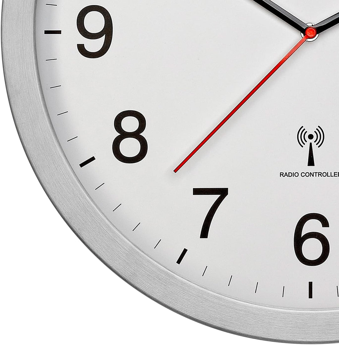 TFA Dostmann XL Funk-Wanduhr, 60.3545.02, analoge Funkuhr, gut ablesbar, ideal für Büro/Eingangsbere