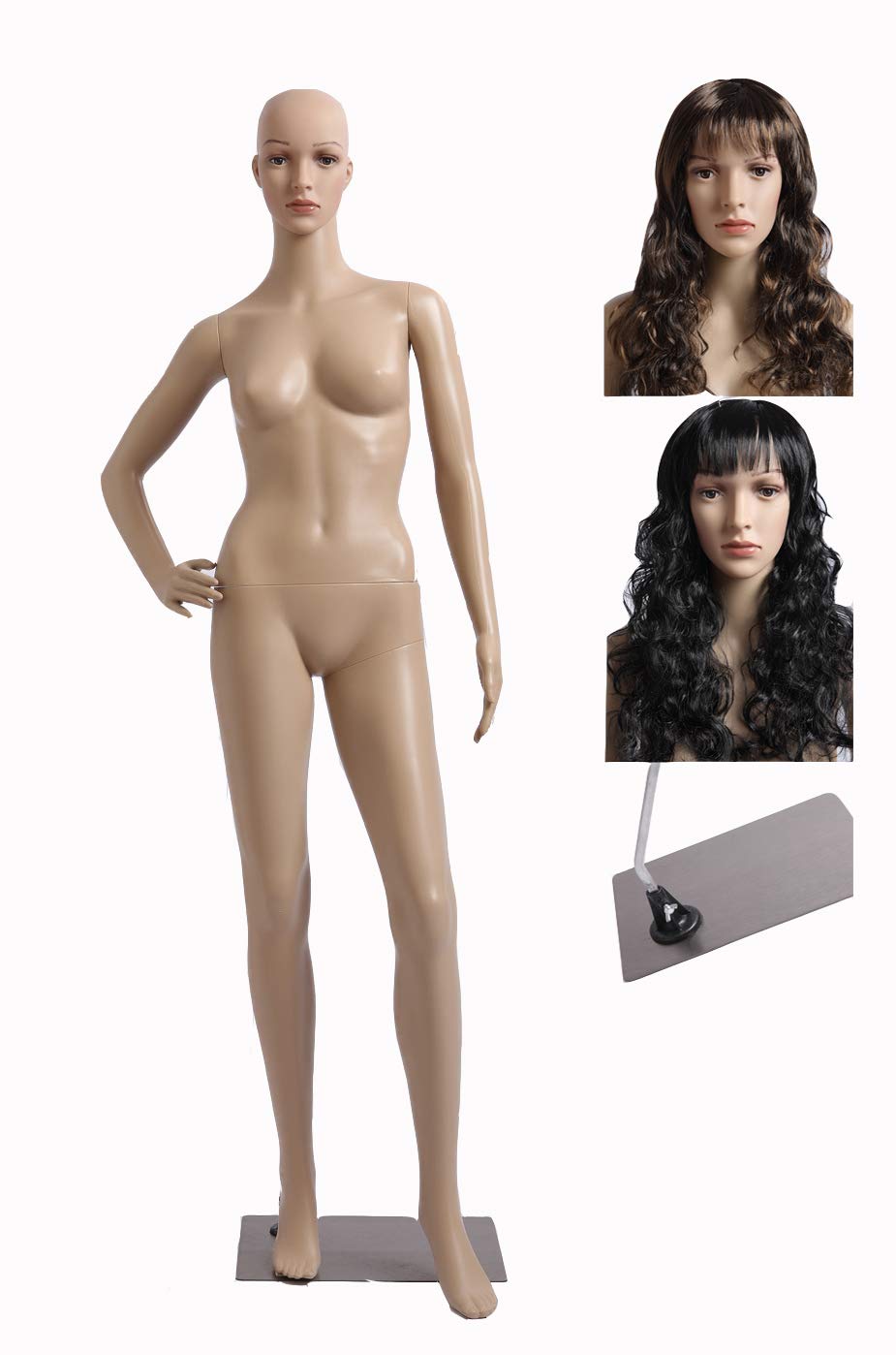 weibliche Schaufensterpuppe mit 2 Perücken gratis ,Metallplatte SF-1 Mannequin Female Frau SF-2, SF-