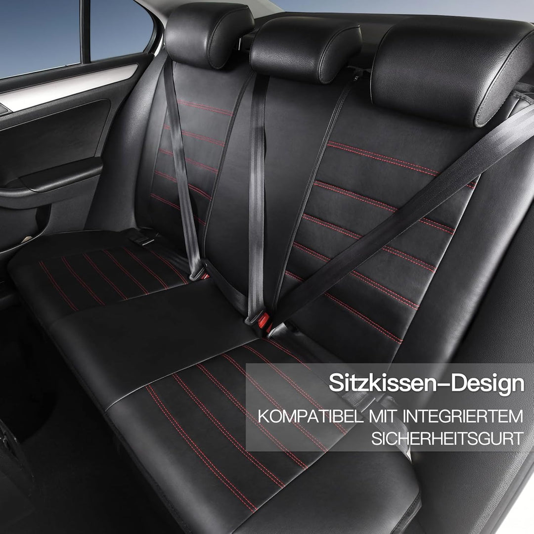 TOYOUN Kunstleder Sitzbezüge Auto Set Universal Klassisch Autositzbezüge Sitzschoner Auto Schonbezug