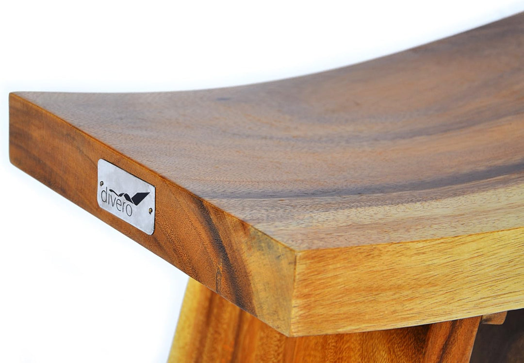 Divero Sitzhocker Tarawa aus Suar Holz, behandelt - Farbe: Braun