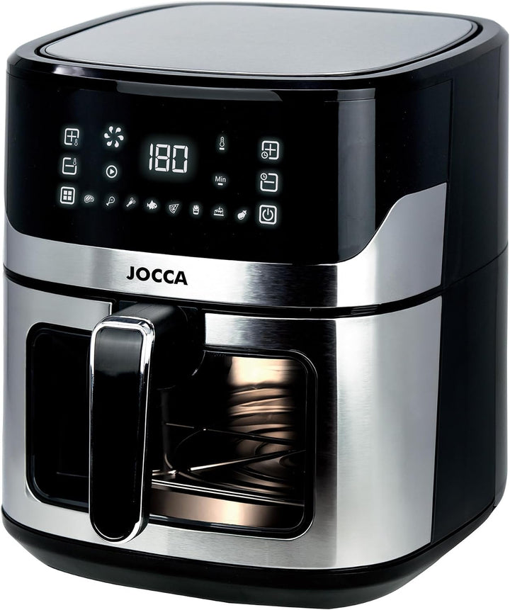 JOCCA - Heissluftfritteuse 6,5L Heissluftfritteuse | Ölfreie Fritteuse 1600W| Luftfritteuse| Air Fry