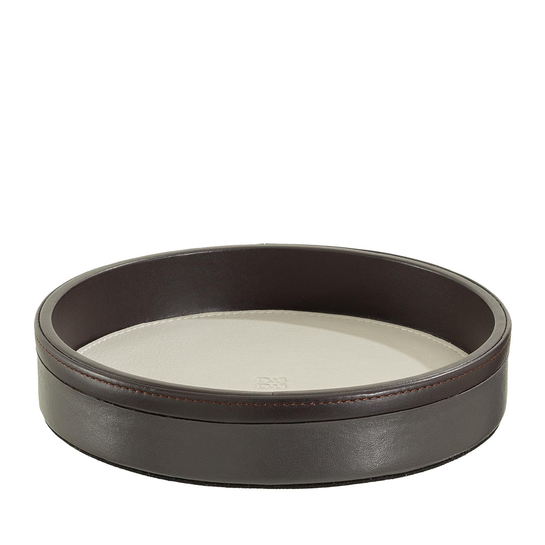 DUDU Rundes Leder-Tablett für den Eingangsbereich, kleines 16cm grosses Tablett in Buntem Design, De