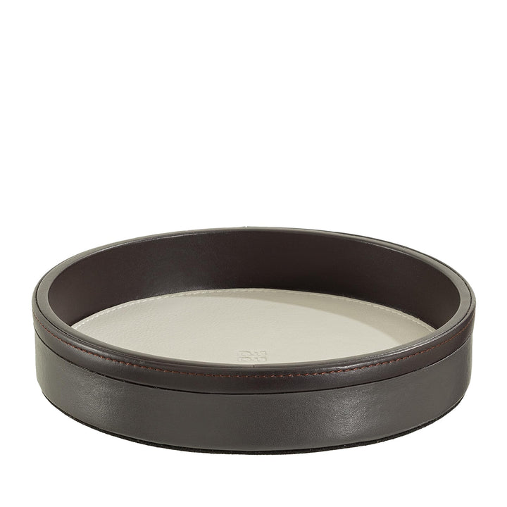 DUDU Rundes Leder-Tablett für den Eingangsbereich, kleines 16cm grosses Tablett in Buntem Design, De
