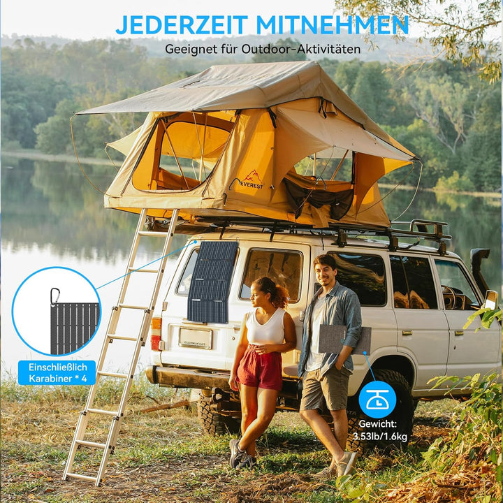 Ecosonique 60W Tragbares Solarpanel Faltbares Solarmodul schnelles Aufladen mit USB-C PD3.0 USB-A QC