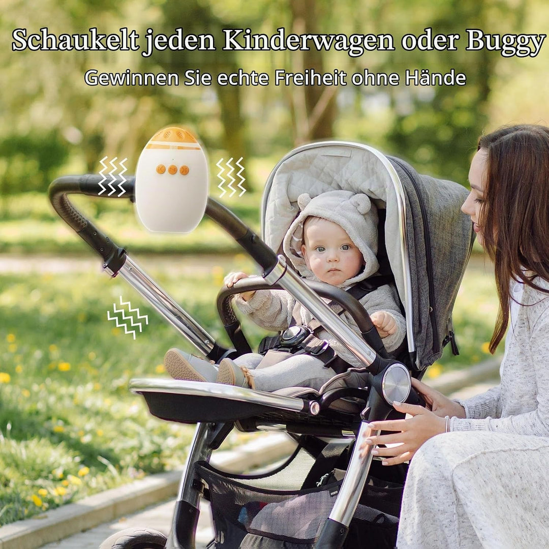 Kinderwagenschaukler - Einschlafhilfe Baby Handfreie Babywippe Elektrisch mit 45-Min Timer, USB-C Wi
