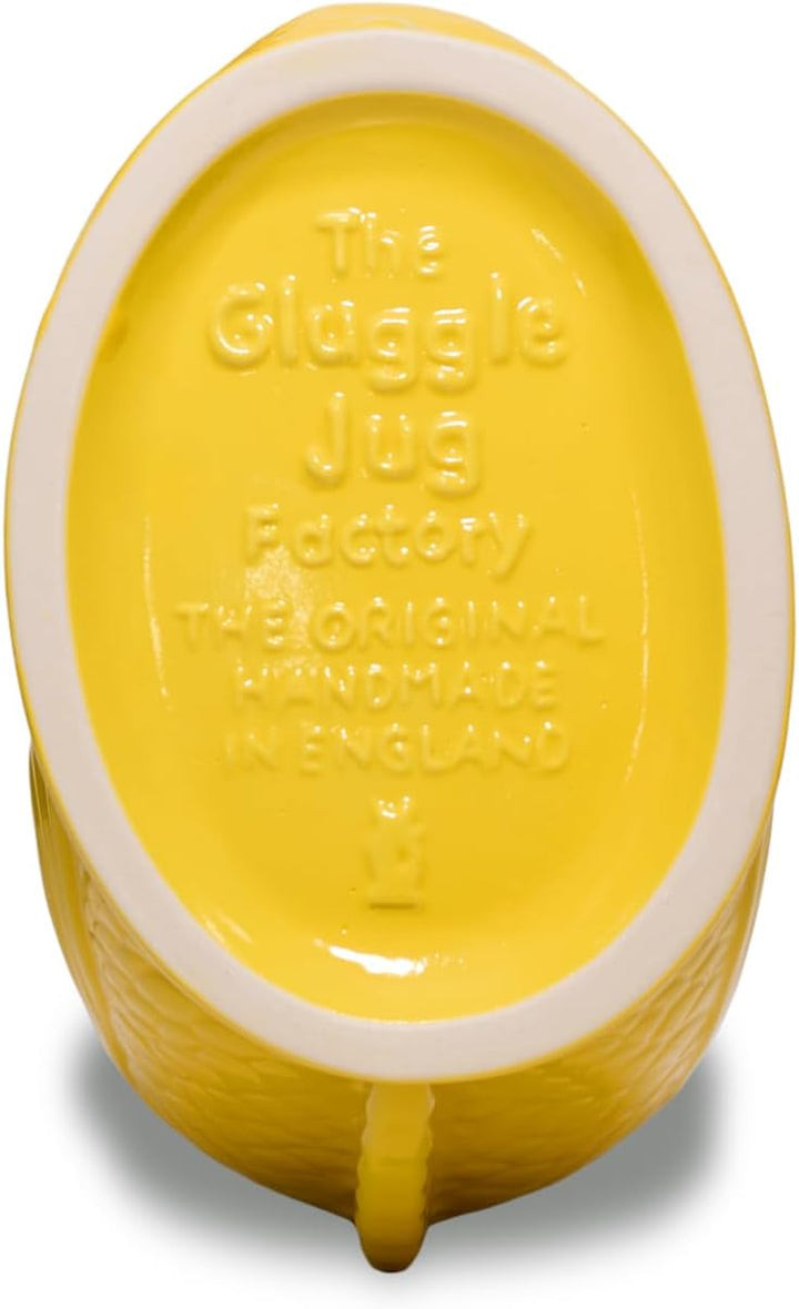 Gluckigluck Karaffe XL Zitronengelb – 1,2 l – Original Gluggle Jug aus England – Wasserkrug mit Gluc