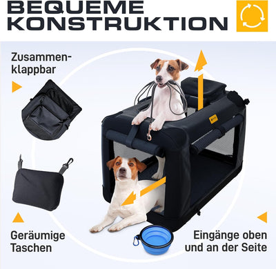 PetProved Hundebox Transportbox Hund Katze Hundetransportbox Hundebox Faltbar für Zuhause Hundebox A