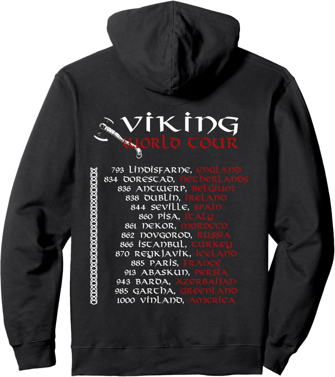 Wikinger Tour Viking World Tour beidseitig bedruckt Geschenk Pullover Hoodie