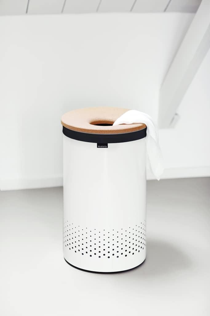 Brabantia - Wäschekorb - Quick-Drop-Öffnung - Perfekt sitzenden Baumwollwäschesack - Korrosionsfrei
